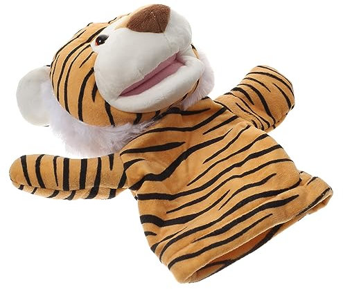 Warmhm Große Tiger Handpuppe Mit Beweglichem Mund Plüsch Tier Handpuppe Für Junge Mädchen Puppentheater Rollenspiel Geschenk Für Jungen Mädchen Vorschule