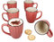 MÄSER OSITA Rose 6er Set Kaffeebecher I 300 ml I rosa & cremefarbene Steingut-Becher mit Henkel für 6 Personen I Tassen für Heißgetränke wie Tee, Kakao & Co