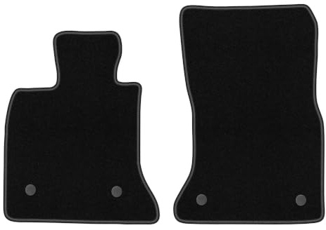 Velours-Fußmatten vorne passend für BMW 5 GT F07 2009-2017, Schwarz, BASIC | passend für Liftback; dünner Velours-Teppich (Polypropylen), ca. 4 mm; rutschfest, Klettverschluss