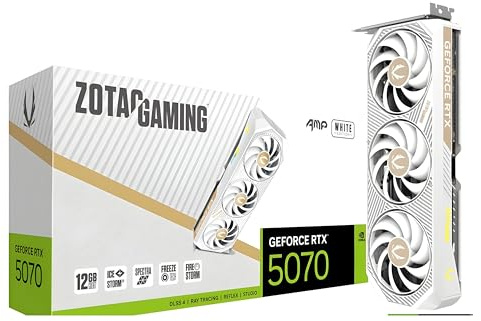 ZOTAC Gaming GeForce RTX 5070 AMP White Edition 12GB GDDR7 Reflex 2 RTX AI DLSS4