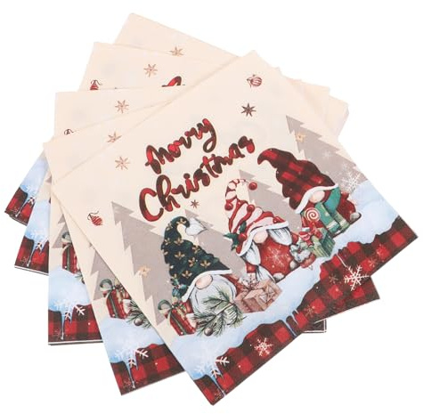 GLEAVI 1 Satz Weihnachtliche Servietten Dekorative Papierservietten Für Festliche Tischdekorationen Und Partys Vielseitig Einsetzbar Für Essen 20 Stück