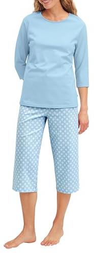 CALIDA Lovely Nights 3/4-Pyjama Damen | Schlafanzug aus 100% Baumwolle, hautfreundlich, weich, pflegeleicht