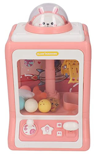Masyrt Mini Claw Machine Toy mit 4 Puppen und 4 Bällen, Elektronischer Mini -Spielzeuggreiferspender, Candy Catcher Machine Toys, Bildungsspielzeug, Idealer Geburtstag für Girls (Rosa)