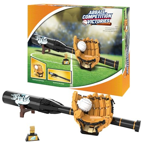 Sosuy Set de Blocs de Construction Baseball, 968 Pièces avec Bâton, Gant, Balle, Trophée et Support, Jouet STEM Éducatif pour Enfants Adolescents, Cadeau pour Fans de Sport à Construire et Exposer 8