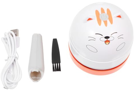 TOYANDONA Aspiradora Recargable Inalámbrica Mini De Escritorio, Filtro Integrado, Diseño Animal De Gato, Portátil y USB, para Limpieza De Escritorios y Coches, Boquilla Incluida