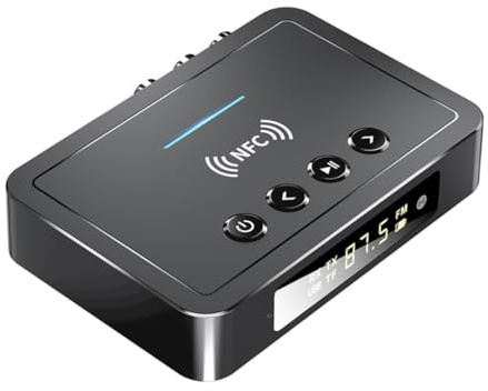 VANZACK NFC kabelloser Audioempfänger Digital Analog Adapter Audio Sender mit Reichweite für PC Auto Stereoanlage Verstärker Kompatibel