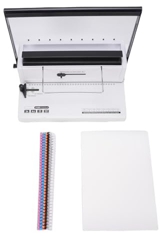 ANKROYU Spiralbindegerät, professionelles, robustes manuelles Stanzen, 34 Löcher, 20 Blatt Kapazität, 140 Blatt maximale Bindung mit 12 Stück 12-mm-Spulen, 50 A4-Umschläge für Büro