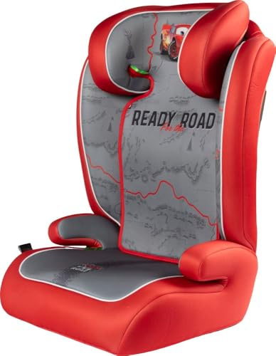 Tataway Disney Cars-Size R129, Seggiolino auto bambini 15-36 kg (3,5-12 anni), 100-150 cm, Gruppo 2/3, si installa con cintura a 3 punti