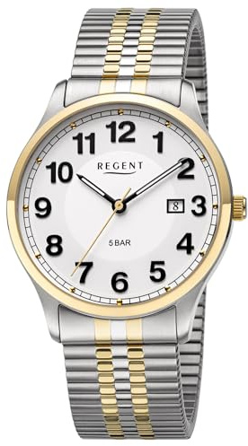 REGENT Herrenuhr mit Zugband Zweifarbig F-1575