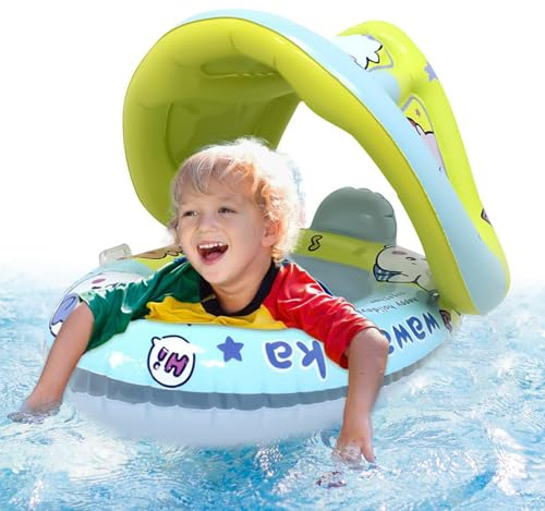 -Schwimmreifen Mit Sonnendach,Schwimmring Mit Sonnenverdeck - Sitzschwimmboot Mit Sonnenschutz Für 1-6 Jahre Am Und Pool