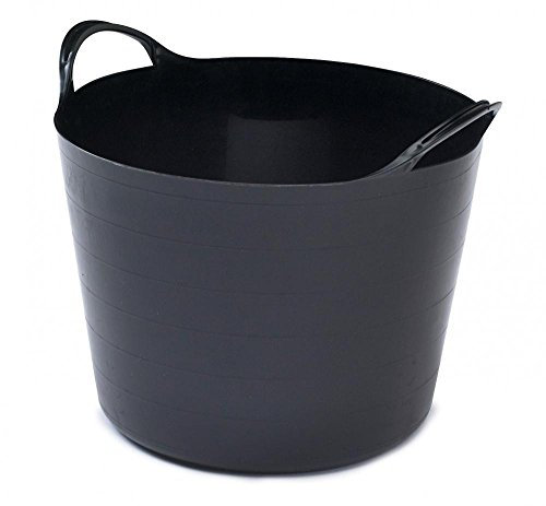 Easy Shopping Large Medium Small Flexi Tub Garden Home Flexible Colour Rubber Storage Container Bucket Polyethylene Flex Tub- MADE IN U.K. (Small 14 Liter, Black)