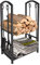 ATR ART TO REAL Kaminholzregal, Kaminwerkzeug-Sets, schwarz, Schmiedeeisen, Brennholzaufbewahrung, Halter, Kamin, Holzträger, Kamin Holz, Stapeln, Holzeimer, Bürste, Schaufel, Schürhaken, Zange, 45,2