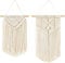 Mkouo 2 Pcs Makramee Wandbehang Kleine Kunst gewebte Tapisserie Boho Chic Home Decor Apartment Schlafsaal Raumdekoration, 30cm (L) x 25cm (W) and 40cm (L) x 25cm (W)