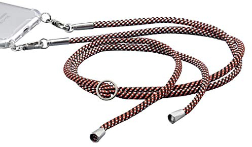 Hama Umhängeband (Textilband, ideal Hüllen, geeignet für alle Handys wie Samsung, Huawei, Apple, Xiaomi, Oppo, Nokia, LG) schwarz/rot/weiß