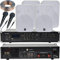 400W Stereo Bluetooth Audio & Voice Public Address System | 2 Channel Mixer Amplifier Amp Kit | 4x 200W White Wall Mounted Speakers | Loud Wireless Music | School Assembly Town Hall | Echo Alexa
