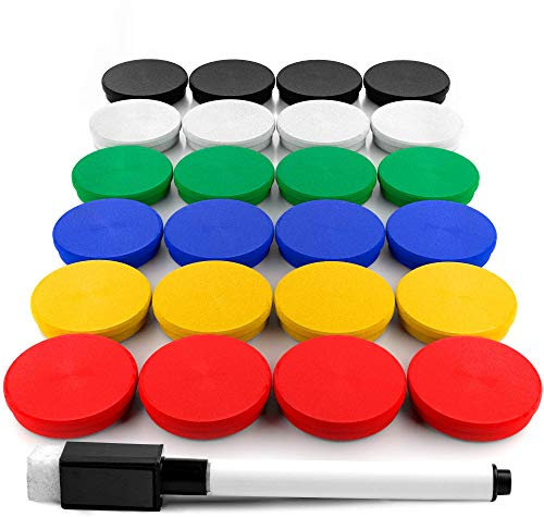 Fridge Magnets - Colored Refrigerator Magnets for Whiteboard and Locker Magnets - Perfect for Office, Classroom, Kitchen or School Magnets - Fridge Magnets 24 PCs