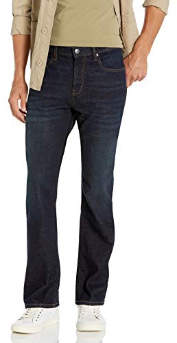 Amazon Essentials Herren Bootcut-Jeans mit gerader Passform - Auslauffarben, Dunkles Indigo Batik, 30W / 30L