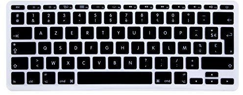 MMDW Clavier Français AZERTY ISO pour Macbook 11 11.6 A1465 A1370 Clavier Européen/ISO Disposition de Clavier en Silicone Noir