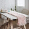 SWECOMZE Tischläufer Fell Tischband Tischdecke Webfell Kuschel Läufer für Home Hochzeit Wedding Festival Party Tablewear Decor Weihnachten (Rosa,30x260cm)