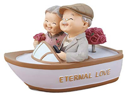 Statuetta Di Anniversario Di Matrimonio Per Coppia: Simboleggia L'Essere Con Te Fino Al Vecchio Giorno Di San Valentino Decorazione Il Regalo Per Coloro Che Ami O Per L'Anniversario (C)