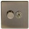 Soho Lighting Antique Brass 2 Gang Dimmer and Toggle Switch Combo (1x150W LED Dimmer 1x20A 2 Way Toggle)
