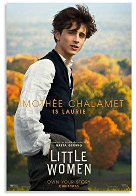 YANDING Little Women Filmposter Timothee Chalamet, dekoratives Gemälde, Leinwand, Wandkunst, Wohnzimmer, Poster, Schlafzimmer, Gemälde, 40 x 60 cm