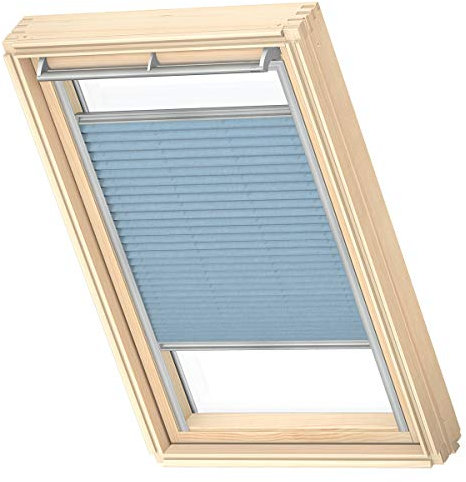 VELUX Original Dachfenster Plissee für S08, Denim, mit Grauer Führungsschiene
