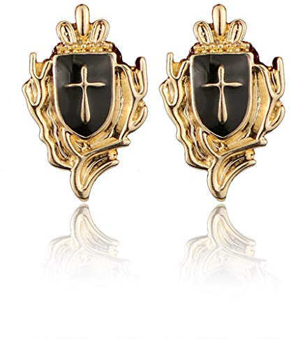 1 Paire Croix Bouclier Costume d'affaires Chemise col épinglette Broche Conseils Hommes Bijoux