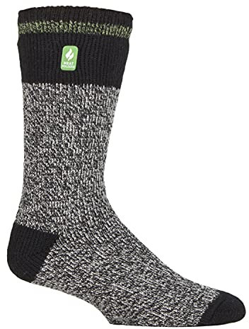 HEAT HOLDERS - Herren Winter Extra Warm Thermosocken für Geschenk | Innenfleece Socken (DE/NL/SE/PL, Numerisch, 39, 45, Regular, Regular, Schwarz-Grün (Porto))