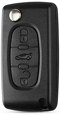 OGGIPRO 3 Boutons Coffre Coque Clé Compatible CE0536 clé à Rabat Pliable pour Peugeot 207 307 308 407 408 3008 5008 Citroen C2 C3 C4 C5 C6 C8 (Bouton Coffre, CE0536)
