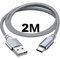 USB C Kabel 2M, C-Typ Nylon geflochtenes Schnellladekabel ist geeignet für Samsung Galaxy S20 S10 S9 Plus, Note 10 9 8, Huawei P30 P20 Mate 20 P10 P9, Google Pixel, Sony Xperia XZ, LG G6 (grau)
