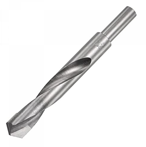 sourcing map 19 mm reduzierter Schaft Hartmetall-Spiralbohrer für gehärteten Stahl, Edelstahl, 1/2 Zoll gerader Schaft