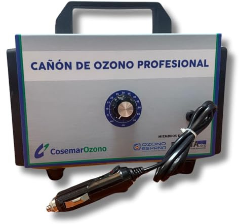 Generador De Ozono Para Coche 5000 Mg/H - Cañón Mini 12V DC - Purificador de aire - Ozonizador para coche - Elimina malos olores - Taxi - Temporizador 60 minutos - OH OZONO HOGAR GRUPO COSEMAR OZONO