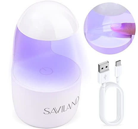 Saviland Mini Nagellampe UV Lampe Für Nägel Gleichmäßig Trockene Nägel【Tragbares Design】Reise UV Lampe für gelnägel Klein für Gel Nagellack, Poly-Builder-Nagelgel für Anfänger, Salon