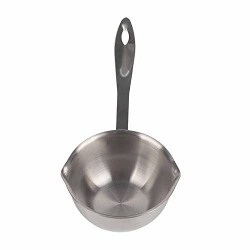 Mini Casserole, 300ML 10.8cm/4.3in Chauffe Beurre Pot à lait et Café avec Double Bec Verseur et Poignée, Fondue de Chocolat de Beurre Casserole en Acier Inoxydable pour Plaques de Cuisson à Induction