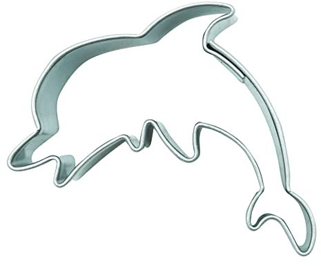 BekkiB - kleine Ausstechform Delphin Delfin mini - ca. 3 cm, ideal für Fondant- und Marzipandeko, Ausstecher aus Edelstahl, spülmaschinengeeignet - 3516