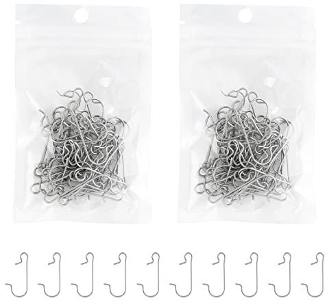 BokWin 120 Stück Weihnachtsschmuck-Haken, 3,8 cm, Metall-S-Ornament-Kleiderbügel mit Aufbewahrungsbox, Draht-Ornament-Haken für Party-Dekoration (Silber)
