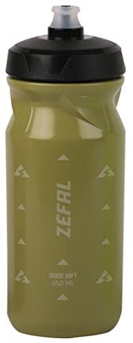 ZEFAL Sense Soft 65 Bidon Velo et VTT- Gourde Sport Souple et Inodore - Bidon Eau Sans BPA - Tetine Silicone - Vert Olive, 650ML