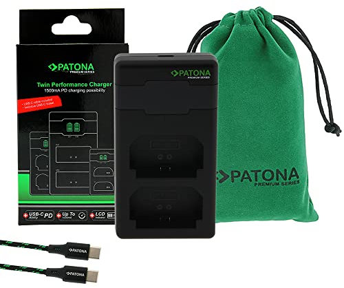 PATONA Premium NP-FZ100 FZ100 Akku Ladegerät (1500mA), LCD USB-C QC 3.0 & PD 3.0 Unterstützung, Schnellladefunktion ab 20W Netzteil, Kompatibel mit Sony Alpha FX30 A1 A9 A9II A7RIII A7RIV A7III A7IV