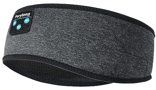 Perytong Sleep Headphones, Headband Headphones, Bluetooth Headband, Sleeping Headphones for Side Sleeper, Elastic Music Sleep Headband Cozy ASMR Wireless Eye Mask Tech Gadgets Gifts for Men Women