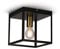 FORCOSO LED Deckenlampe Schwarz 1-flammig - Vintage Quadratisch Deckenleuchte E27 Käfig Moderne Wohnzimmerlampe aus Metall für Schlafzimmer Küche Flur Treppenhaus(Ohne Glühbirne)