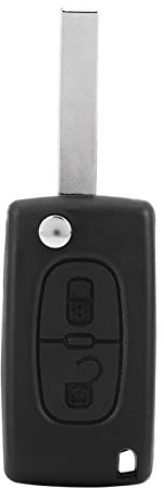 Mando a Distancia para Coche de 2 Botones, Carcasa para Mando a Distancia de Coche ID46 433MHz con Hoja sin Cortar para Peugeot 207 307 308 407 807