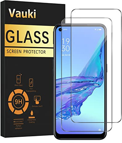 Vauki 2 Unidades Protector de Pantalla para Oppo A53/Oppo A53S Cristal Templado Full HD Ultra Resistent 9H Dureza Antihuellas Sin Burbujas Antiarañazos Transparent Vidrio para Oppo A53/Oppo A53S 6.5