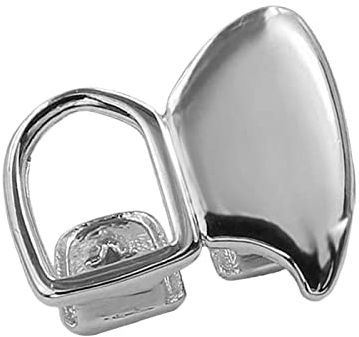harayaa Doppelkappe Vergoldete Eckzähne Zwei Single Grill Open - Silber