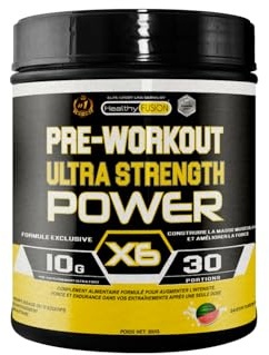 Pre-Workout Puissant | Énergie Maximale, Force & Prise de Masse | Boisson Pré-Entraînement avec Bêta-Alanine, Créatine, Citrulline, Bétaïne, Arginine | Performances Musculaires | Saveur Pastèque 300g