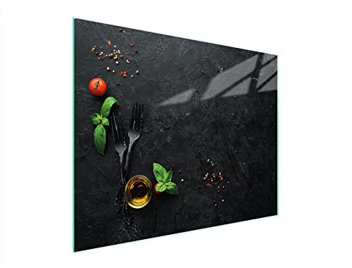 DarHaus Planche à découper en verre Ceranfeld 1 pièce 52 x 40 cm, plaque de découpe en verre, protection anti-éclaboussures, plaque en verre universelle, cuisine, Ardoise Cuisine