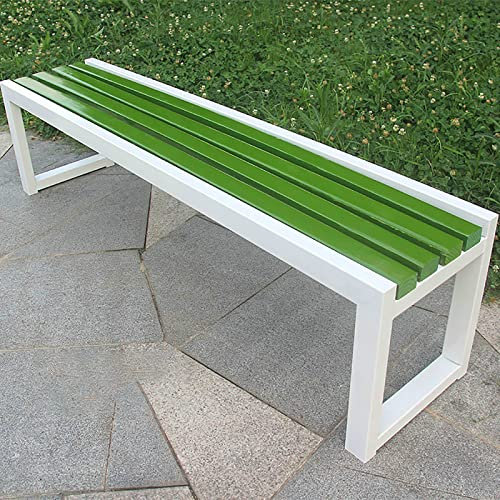 TRAGLO Gartenbank Sitzbank Massivholz Gartenbank Outdoor Patio Bänke Ohne Lehne Sitzbank Garten für Hof Garten Terrasse Balkon Café 100cm Green