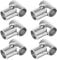 eoere 6 Sets 1-1/4 x 1-1/4 O.D. Tee Pipe Fitting Reducing Tee Socket, T Pipe Clamp Connector Chain Link Fence Clamp, Aluminum Alloy Tee Chain Link Fence End Rails Clamps