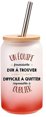 Verre Cocktail Un Équipe Formidable | Idée Cadeau Verre à Eau avec Paille