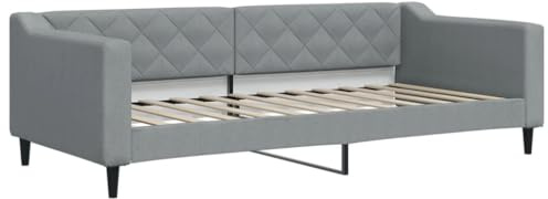 vidaXL Tagesbett, Gästebett 2-in-1, Sofabett Schlafsofa für Schlafzimmer Wohnzimmer, Bettsofa Sofa, Modernes Design, Hellgrau 90x200cm Stoff